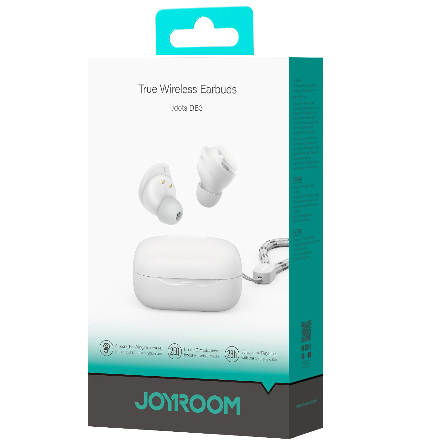 Bluetooth kihangosító Joyroom Jdots JR-DB3, TWS, Fehér