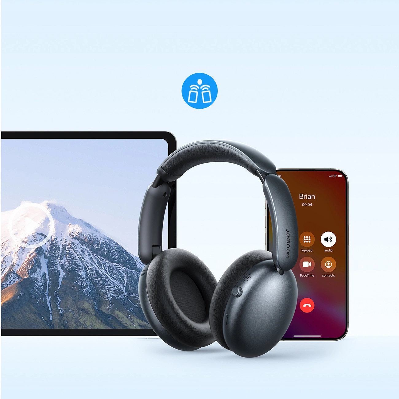 Bluetooth kihangosító Joyroom JR-JH1, A2DP, ANC, Fekete