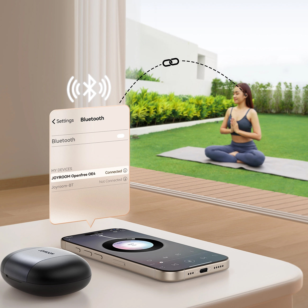 Handsfree Bluetooth Joyroom Open Ear JR-OE4, TWS, Fekete