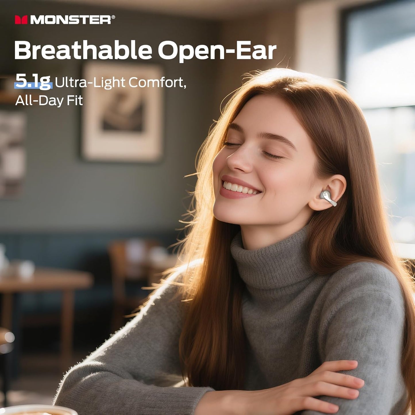 Bluetooth kihangosító Monster AC225, TWS, Világos krém
