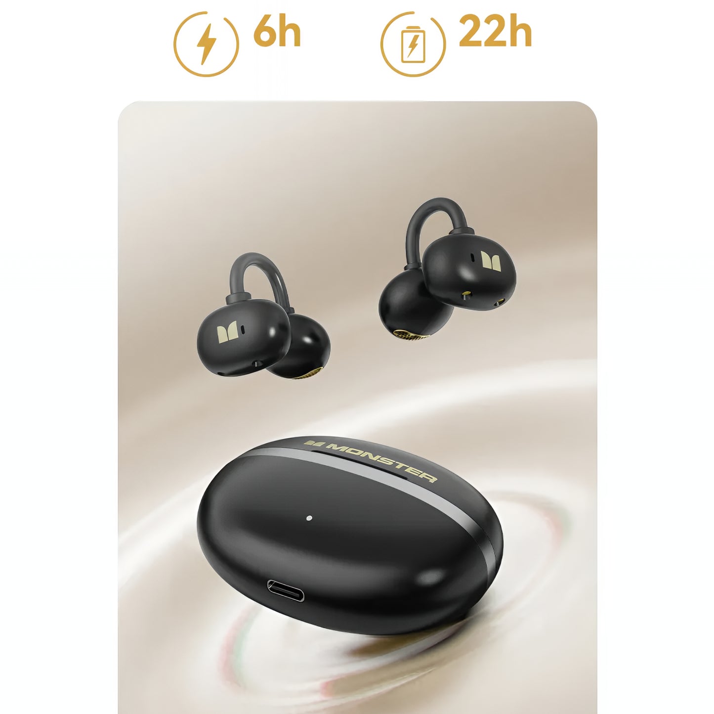 Bluetooth kihangosító Monster AirClip AC200, TWS, Fekete