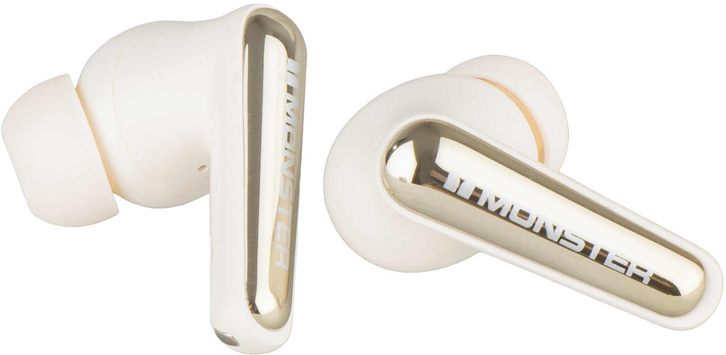 Bluetooth kihangosító Monster Clarity 200, TWS, ANC, Világos krém