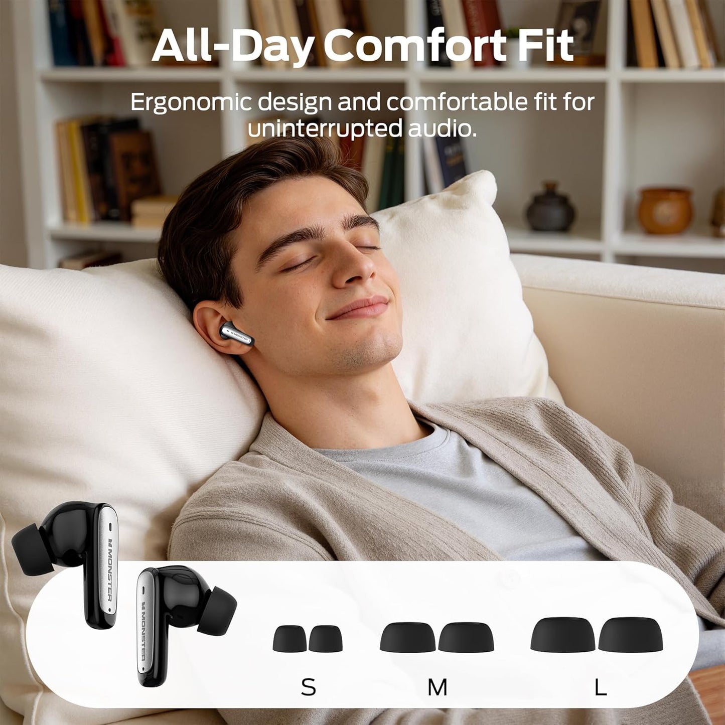 Bluetooth kihangosító Monster N-Lite 310, TWS, Fekete