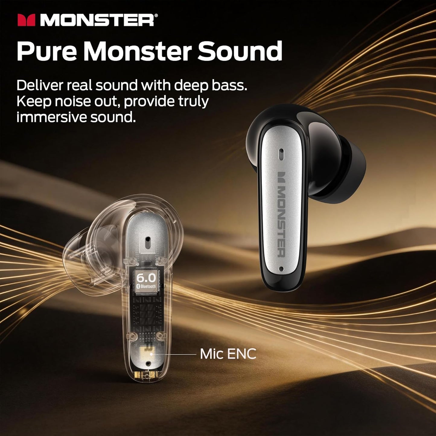 Bluetooth kihangosító Monster N-Lite 310, TWS, Fekete