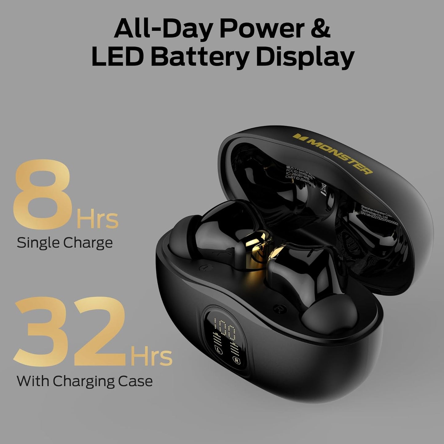 Bluetooth kihangosító Monster N-Lite 217, TWS, Fekete