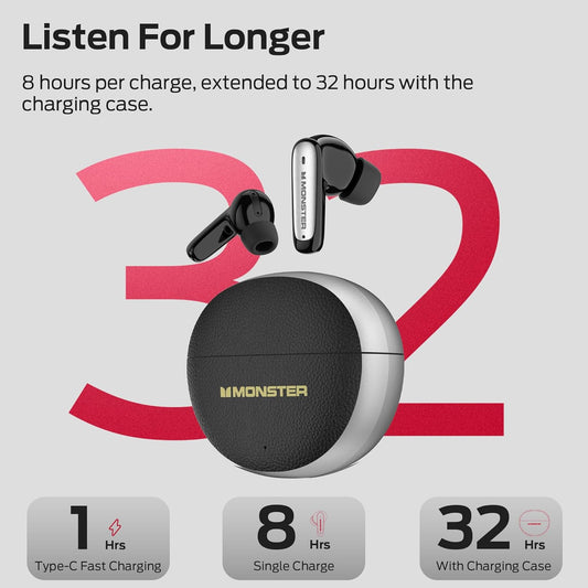 Bluetooth kihangosító Monster N-Lite 310, TWS, Fekete
