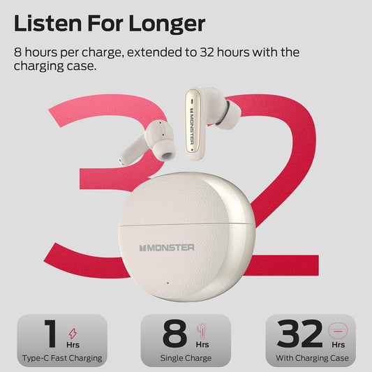 Bluetooth kihangosító Monster N-Lite 310, TWS, Világos krém