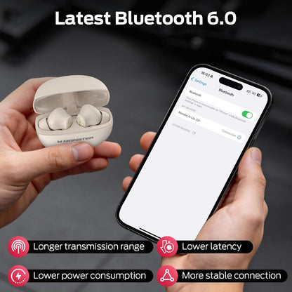 Handsfree Bluetooth Monster N-Lite 310, TWS, Light Cream