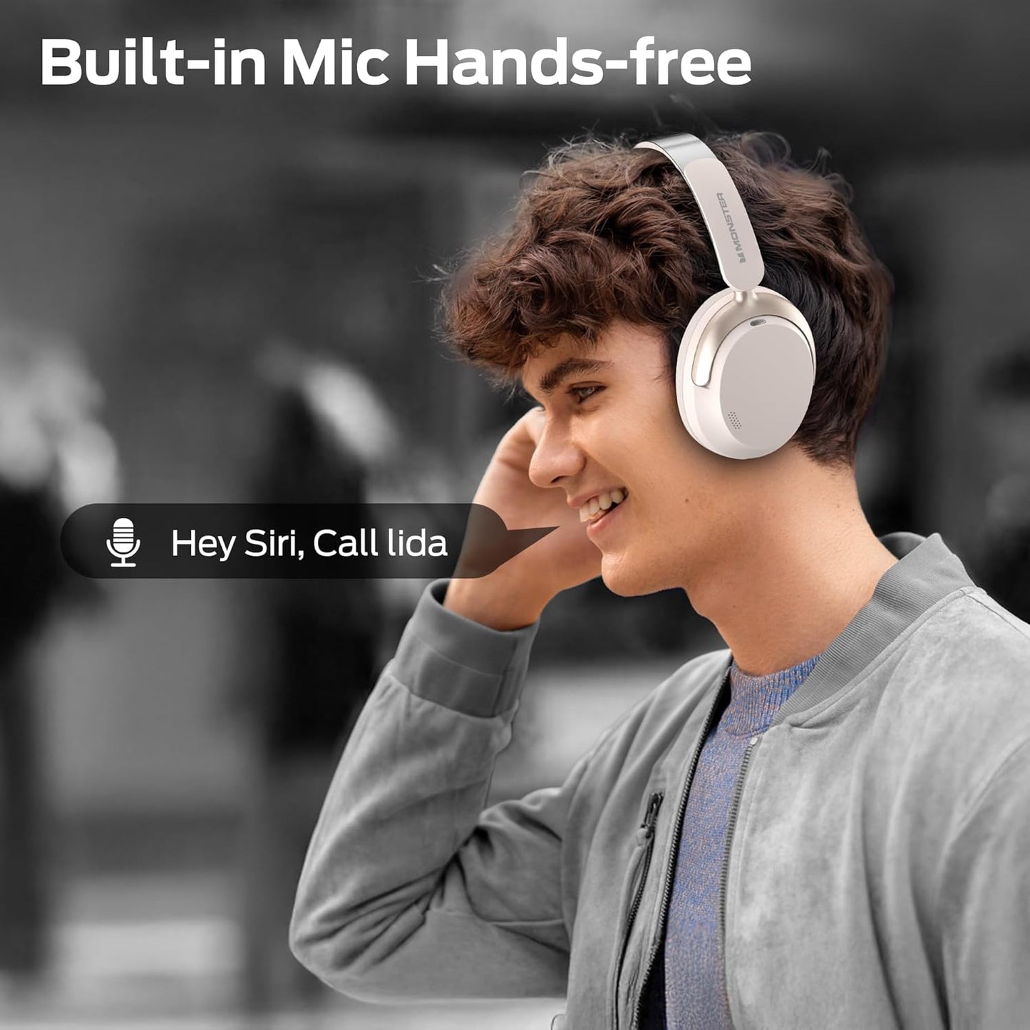 Bluetooth kihangosító Monster Persona 3rd, MultiPoint, A2DP, ANC, Fehér