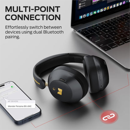 Bluetooth Handsfree Monster Persona 6th, MultiPoint, A2DP, ANC, Black