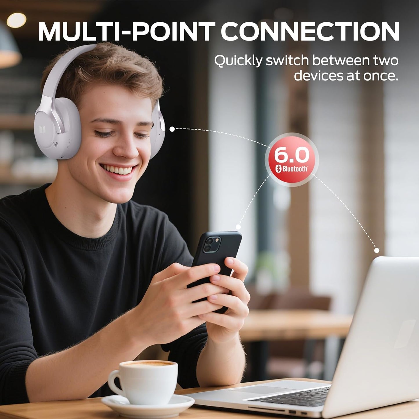 Handsfree Bluetooth Monster Persona 5th, MultiPoint, A2DP, ANC, Purple
