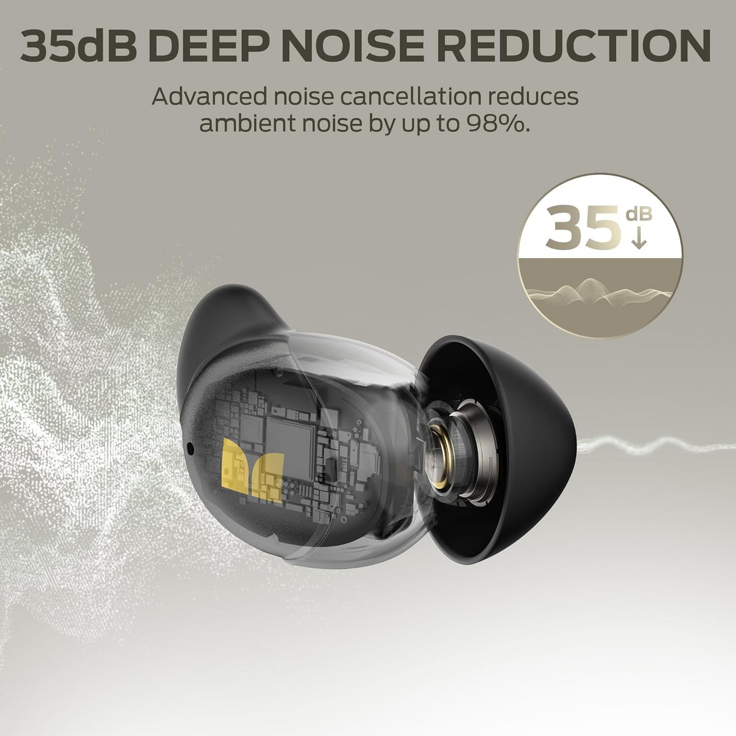 Bluetooth kihangosító Monster Sleep Ear200, TWS, ANC, Fekete