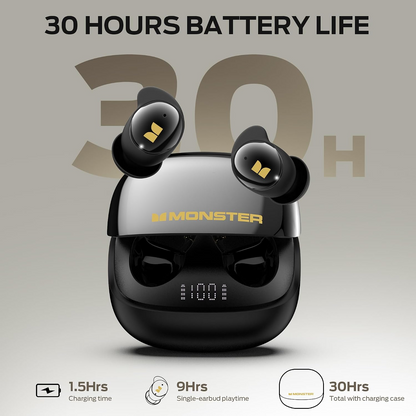 Bluetooth kihangosító Monster Sleep Ear200, TWS, ANC, Fekete