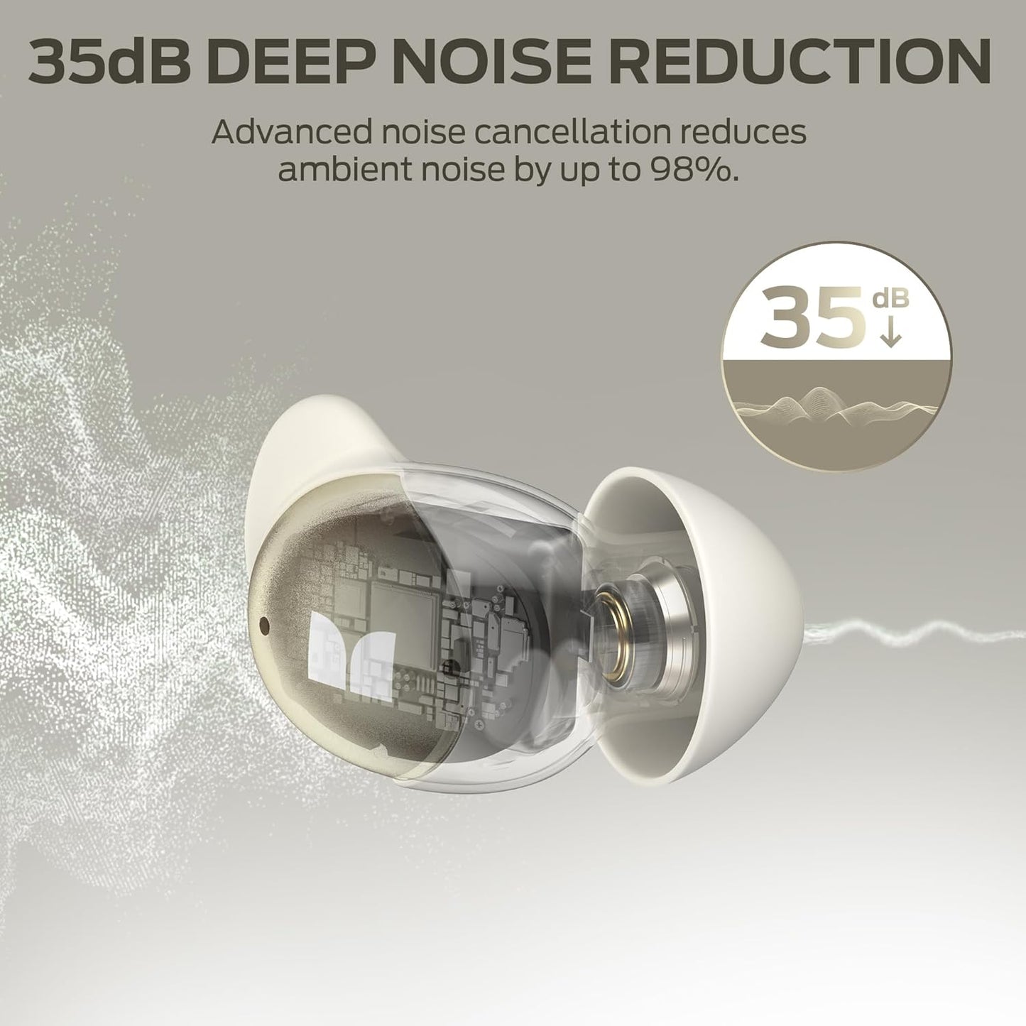 Bluetooth kihangosító Monster Sleep Ear200, TWS, ANC, Arany