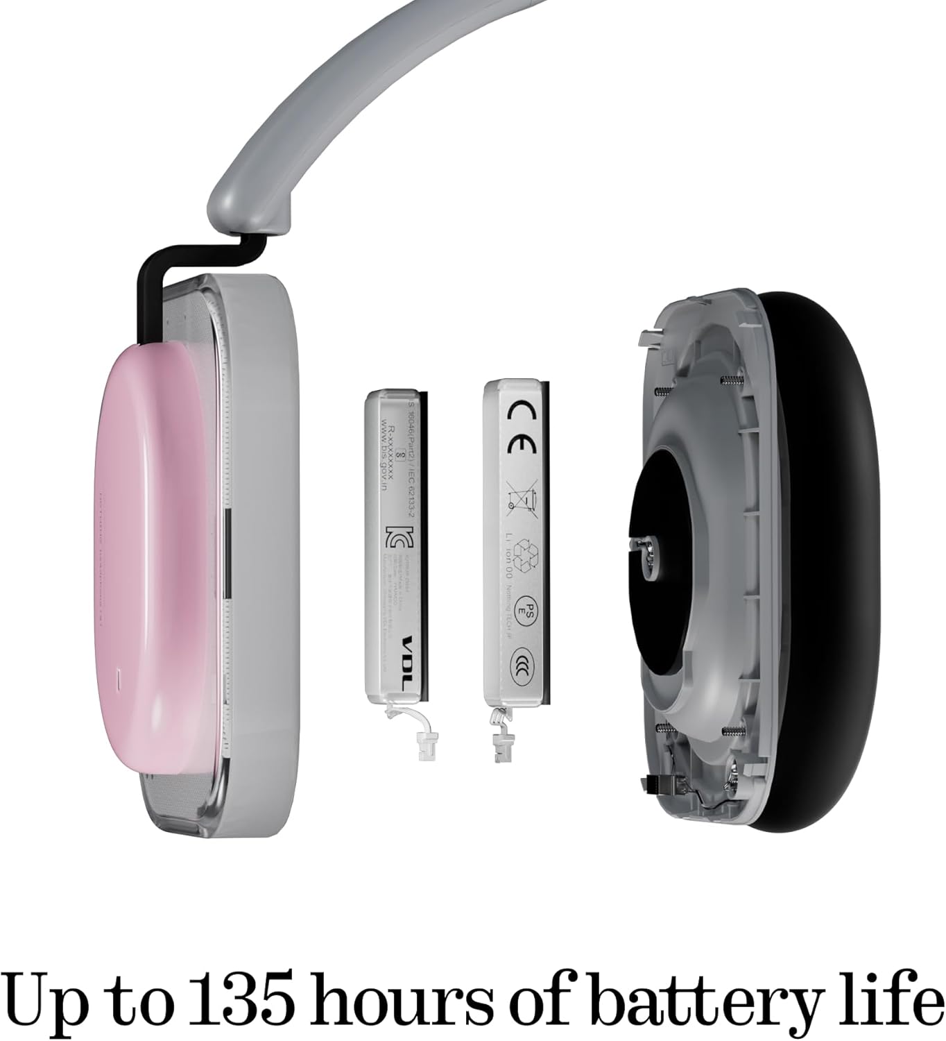 Handsfree Bluetooth Nothing Headphone (a), MultiPoint, A2DP, ANC, Rózsaszín