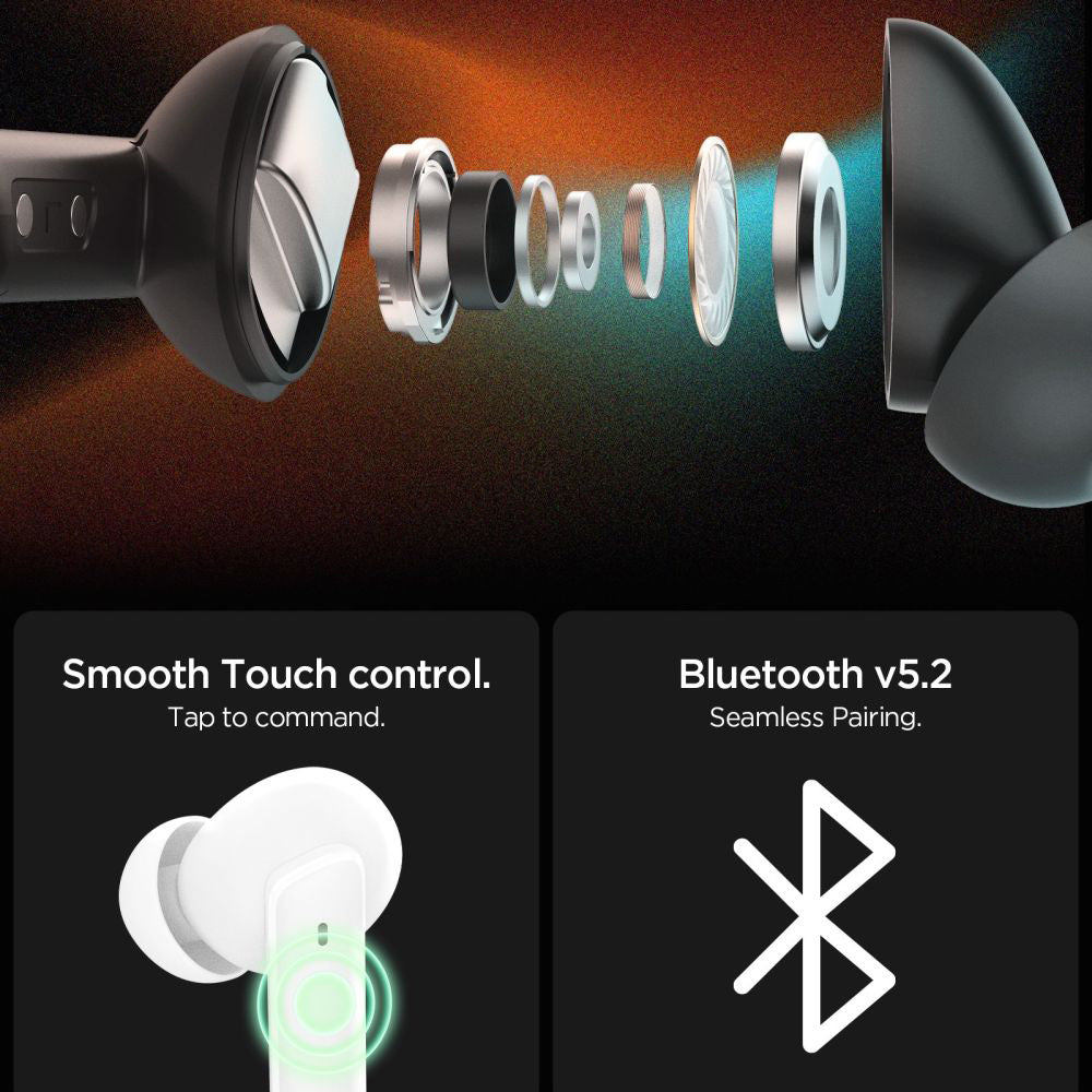 Handsfree Bluetooth Spigen SA2402, TWS, ANC, Fekete