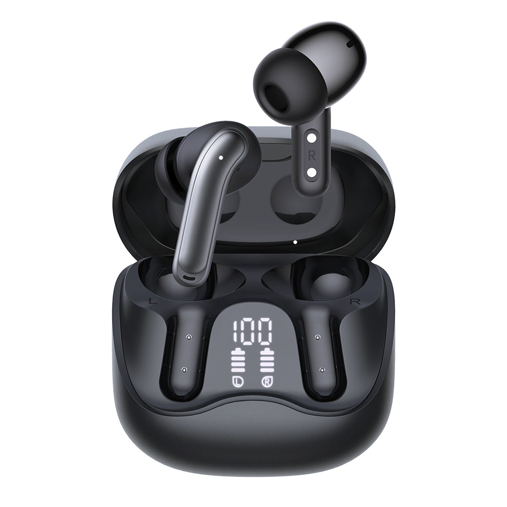 Handsfree Bluetooth Techsuit CW5 EchoFit Pro, TWS, ANC, MultiPoint, Fekete
