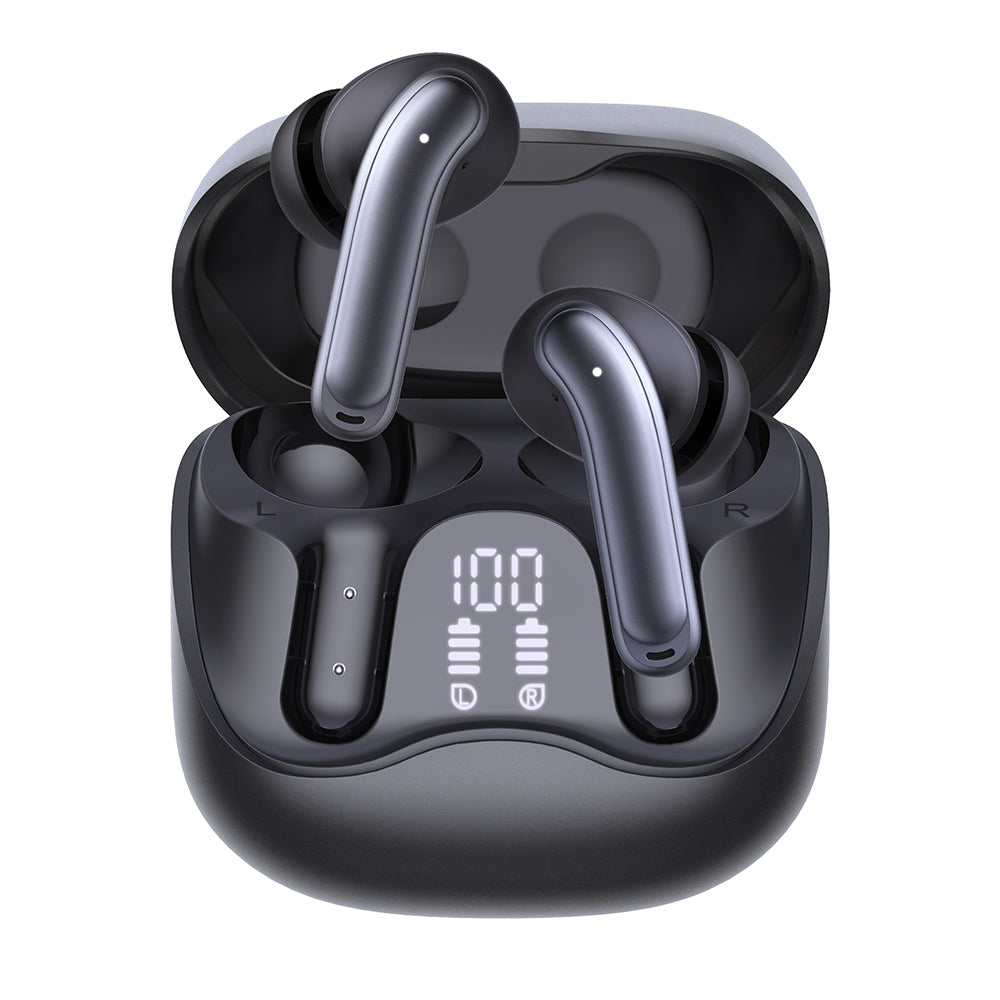 Handsfree Bluetooth Techsuit CW5 EchoFit Pro, TWS, ANC, MultiPoint, Fekete