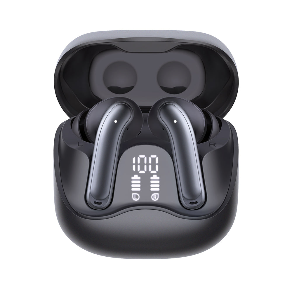 Handsfree Bluetooth Techsuit CW5 EchoFit Pro, TWS, ANC, MultiPoint, Fekete