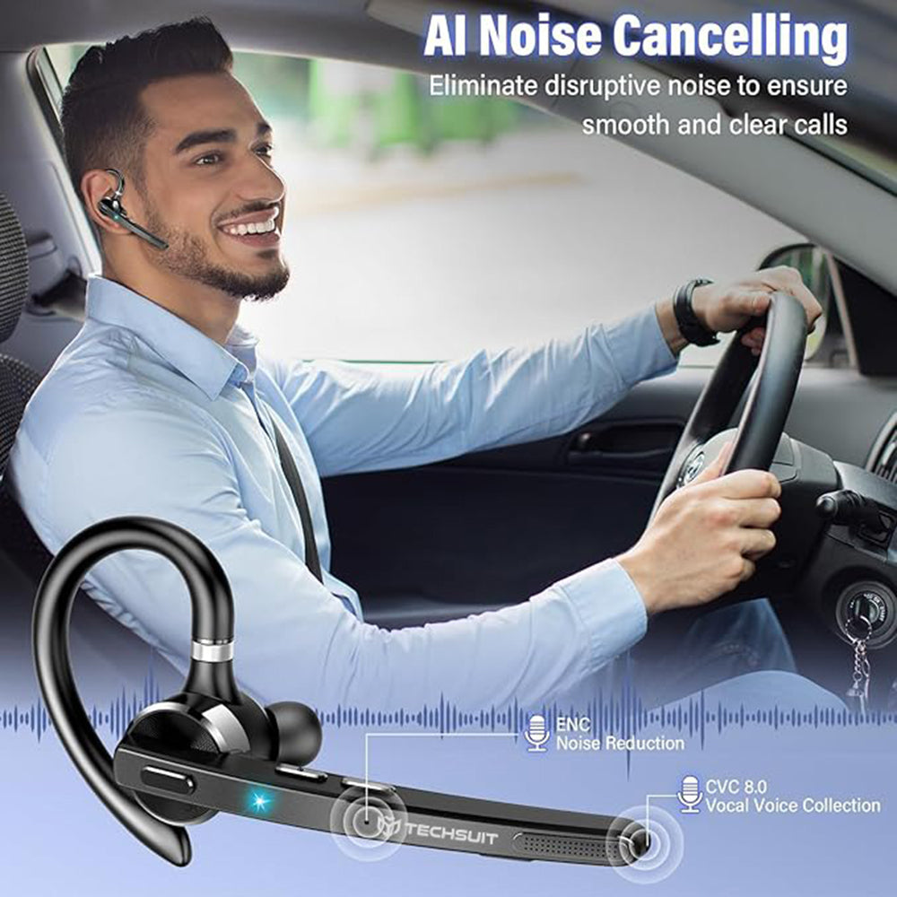 Handsfree Bluetooth Techsuit G9 TalkZen, A2DP, Fekete