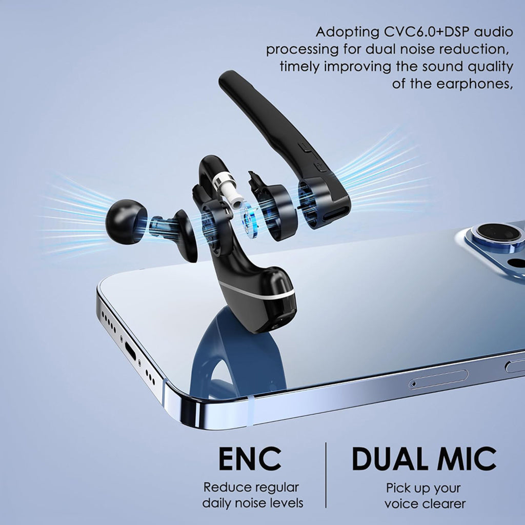 Techsuit Hearyo A6L Bluetooth Call Center fejhallgató, fekete