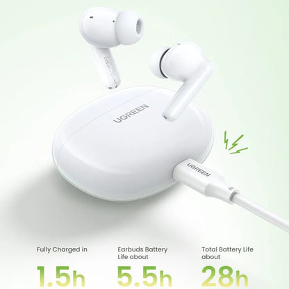Handsfree Bluetooth UGREEN HiTune P3 WS207, TWS, MultiPoint, Fehér