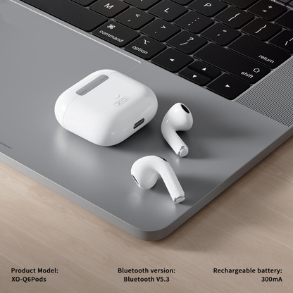 Bluetooth Handsfree XO Design Q6 Pods, TWS, White
