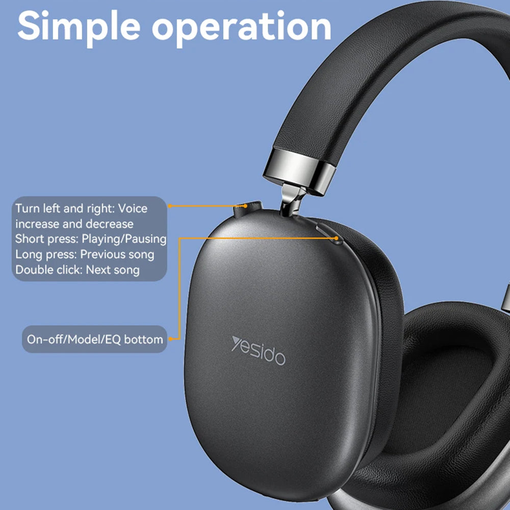 Handsfree Bluetooth Yesido EP05, A2DP, ANC, Fekete