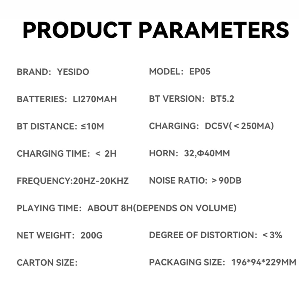 Handsfree Bluetooth Yesido EP05, A2DP, ANC, Fekete
