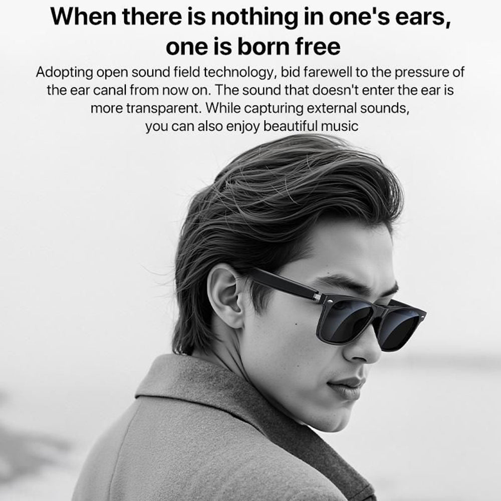 Handsfree Bluetooth Yesido IO35, Unisex napszemüveg típusú, A2DP, Fekete