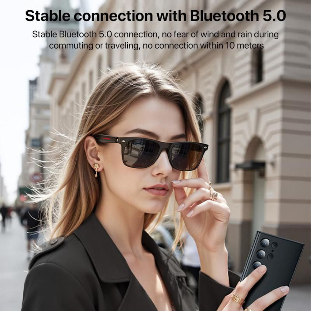 Handsfree Bluetooth Yesido IO35, Unisex napszemüveg típusú, A2DP, Fekete