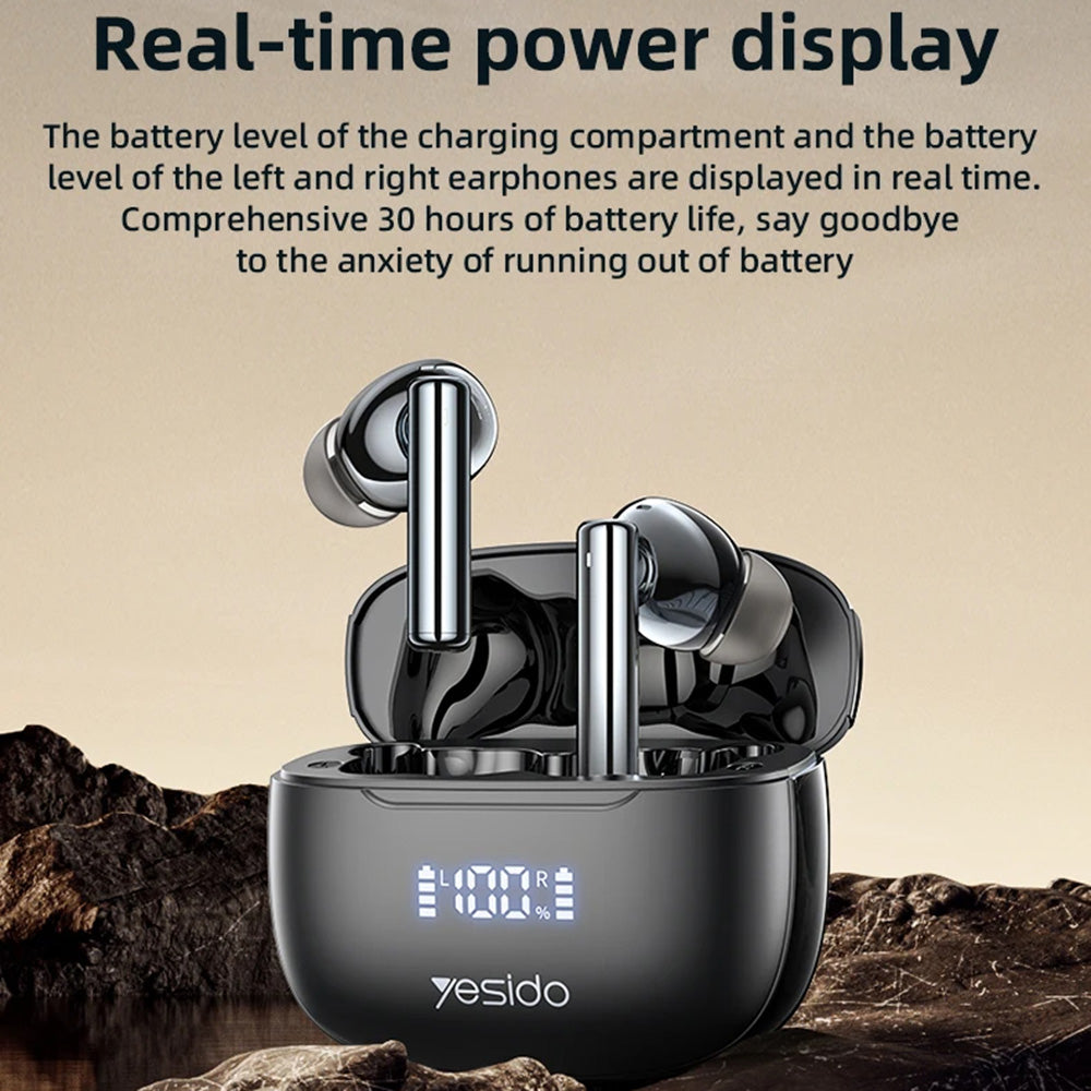 Handsfree Bluetooth Yesido TWS23, TWS, ANC, Fekete