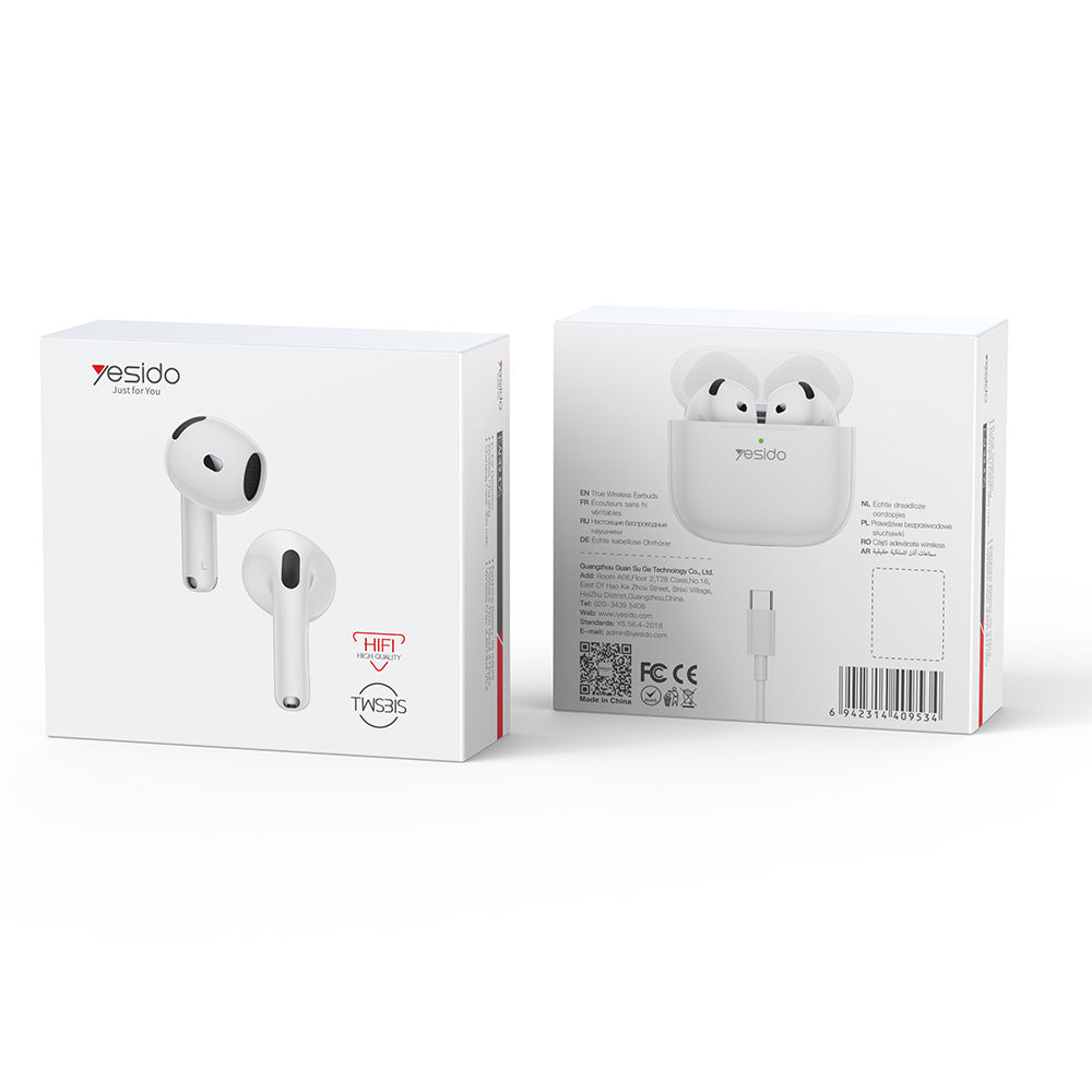 Handsfree Bluetooth Yesido TWS31S, TWS, Fehér