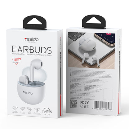 Handsfree Bluetooth Yesido TWS35, TWS, Fehér