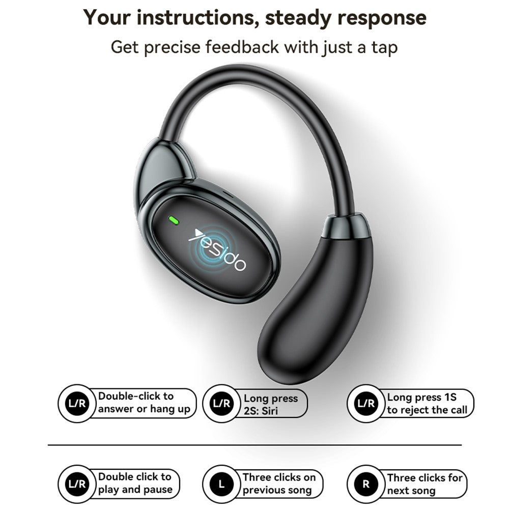 Handsfree Bluetooth Yesido YSP19 BL, TWS, Fekete