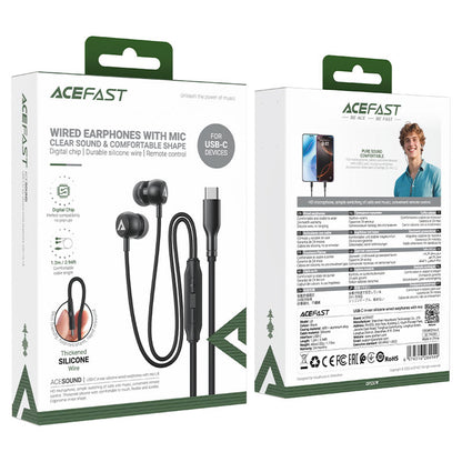 Handsfree USB-C Acefast L8, 1,2 m, Szürke