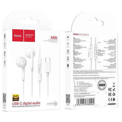 Handsfree USB-C HOCO M95, Fehér