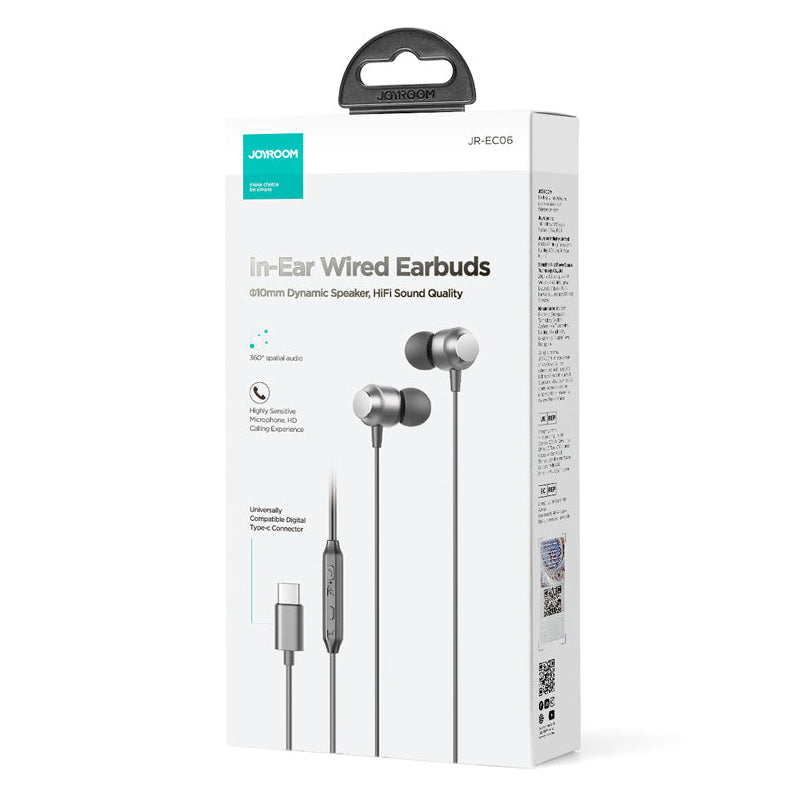 Handsfree USB-C Joyroom JR-EC06, Szürke
