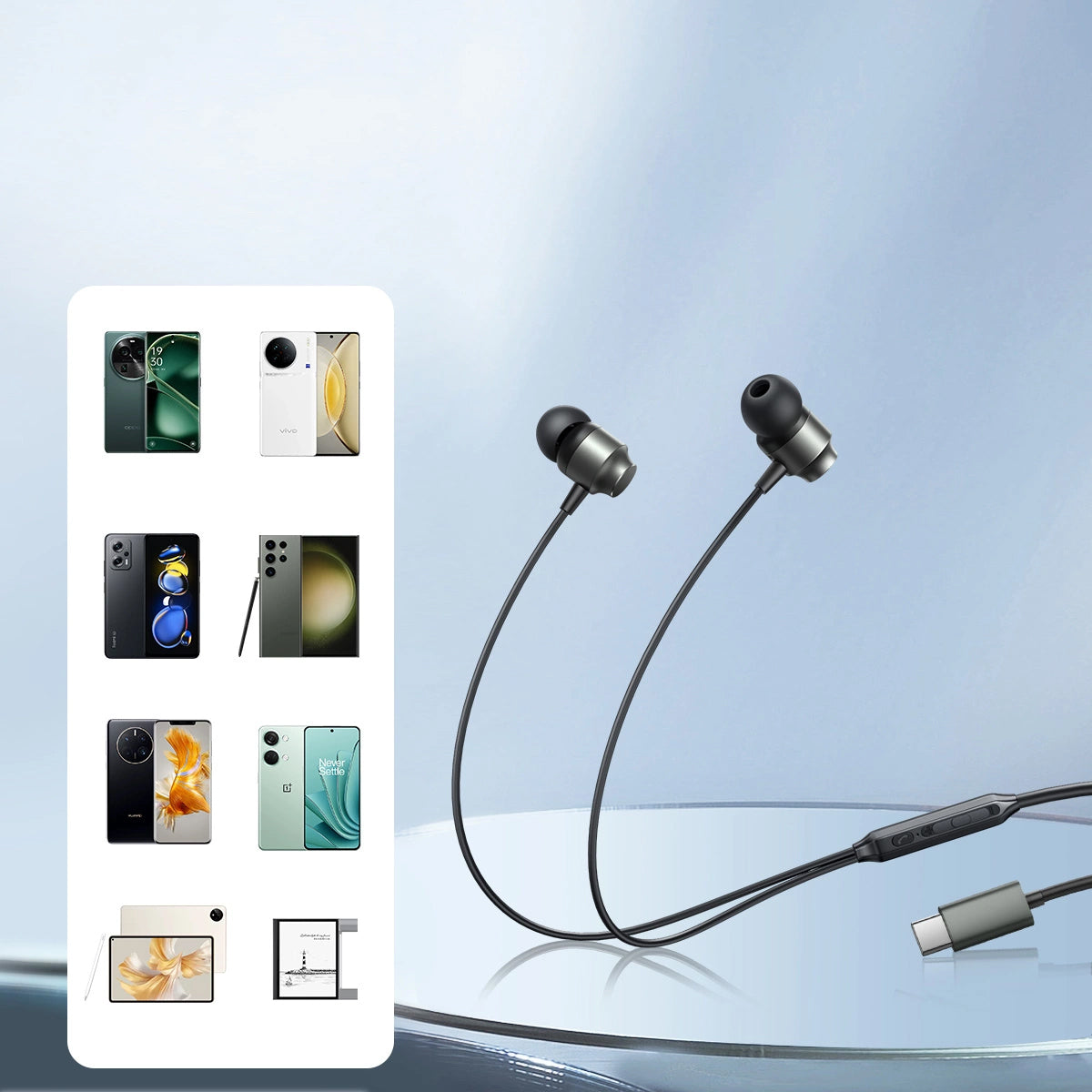 Handsfree USB-C Joyroom JR-EC06, Szürke