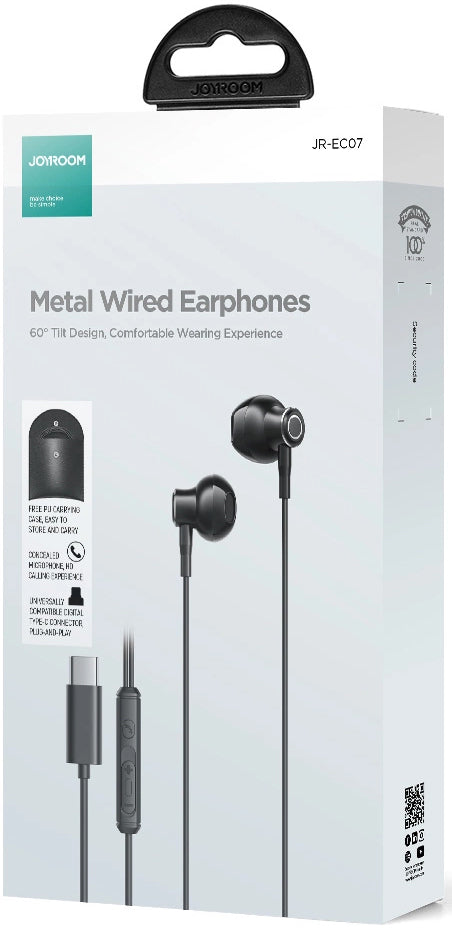 Handsfree USB-C Joyroom JR-EC07, Fekete