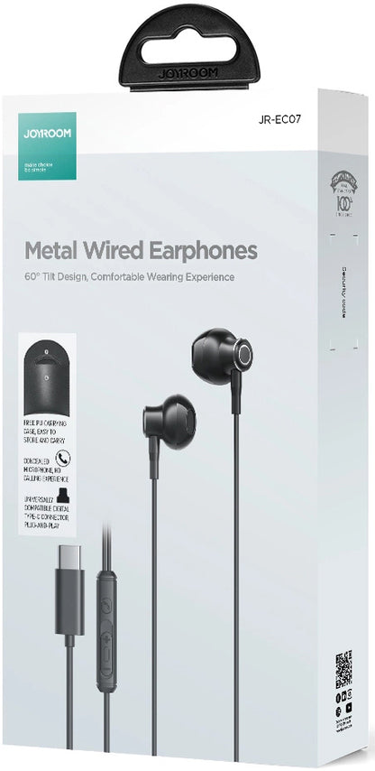 Handsfree USB-C Joyroom JR-EC07, Fekete