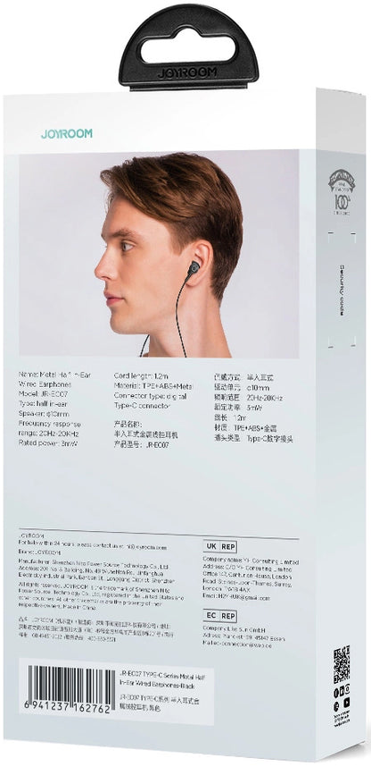 Handsfree USB-C Joyroom JR-EC07, Fekete