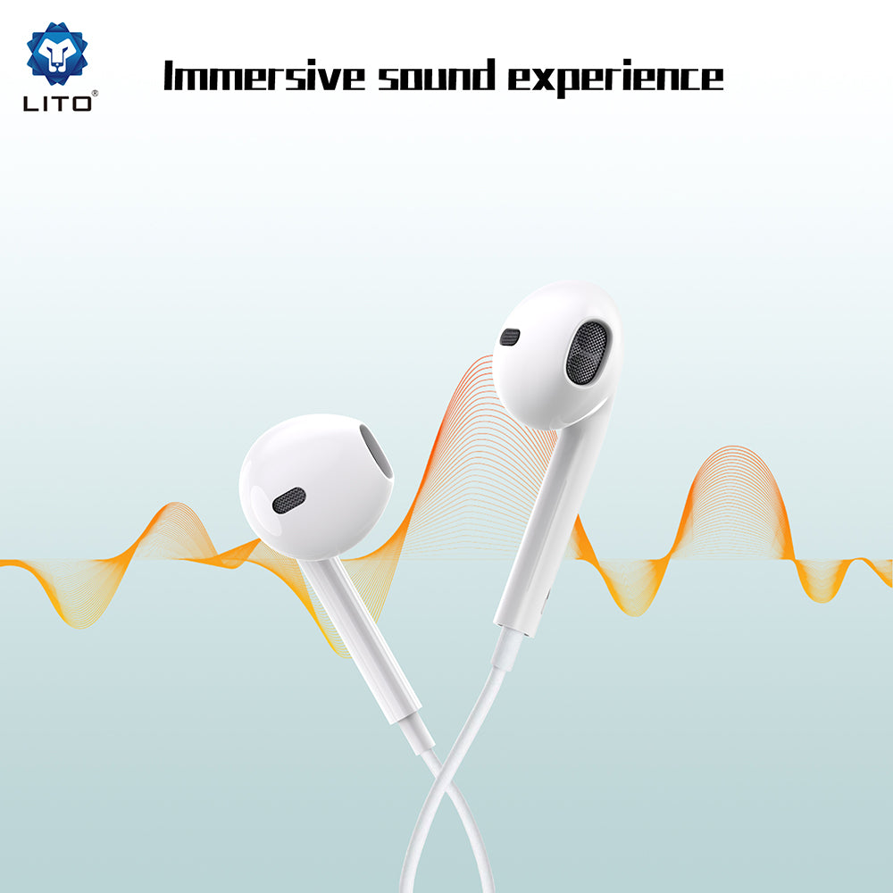 Handsfree USB-C Lito LF01T, 1.2m, Fehér