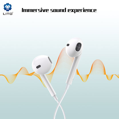 Handsfree USB-C Lito LF01T, 1.2m, Fehér