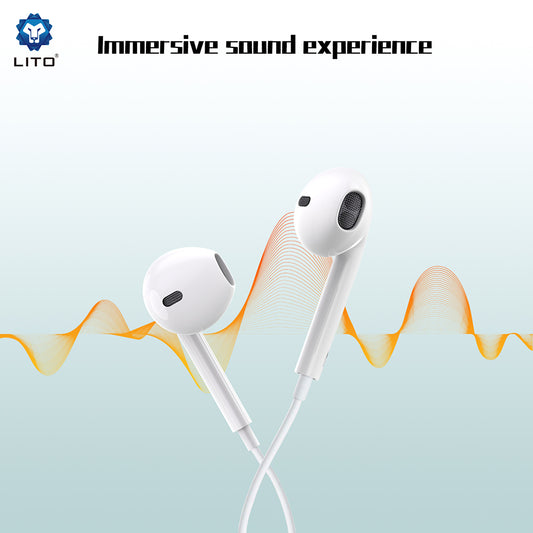 Handsfree USB-C Lito LF01T, 1.2m, Fehér