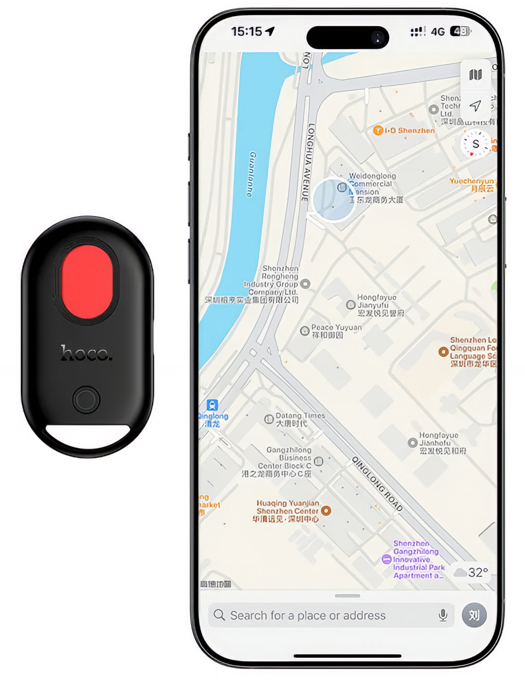 HOCO SmartTag E95 3in1 az iOS sorozathoz, Fekete