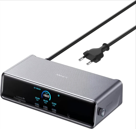 Anker Prime multifunkcionális hub, 3 x USB-A - 4 x USB-C - 1 x Display Port - 2 x HDMI - 1 x 3,5 mm Jack - 1 x RJ45 - 1 x SD - 1 x microSD, Szürke A83B33A1