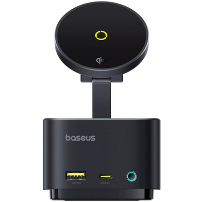 Baseus MagPro II 7 az 1-ben multifunkciós hub, 1 x USB-A - 2 x USB-C - 1 x HDMI - 1 x QI - 1 x SD - 1 x microSD, Fekete Újracsomagolt B00072900121-00
