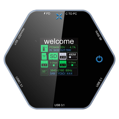 OEM Multifunkcionális Hub YC-931, 8in1, Szürke