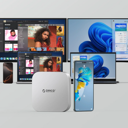 Orico MiniLink M49P multifunkcionális hub Apple Mac Mini M4-hez, 9 az 1-ben, Ezüst